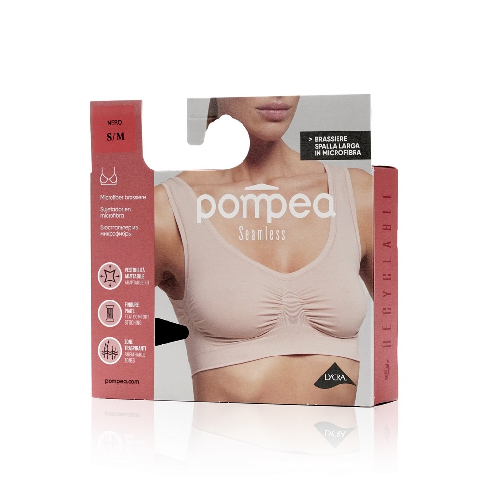 Женский бюстгалтер Pompea Seamless Comfort , Nero , S/M. Фото 1.