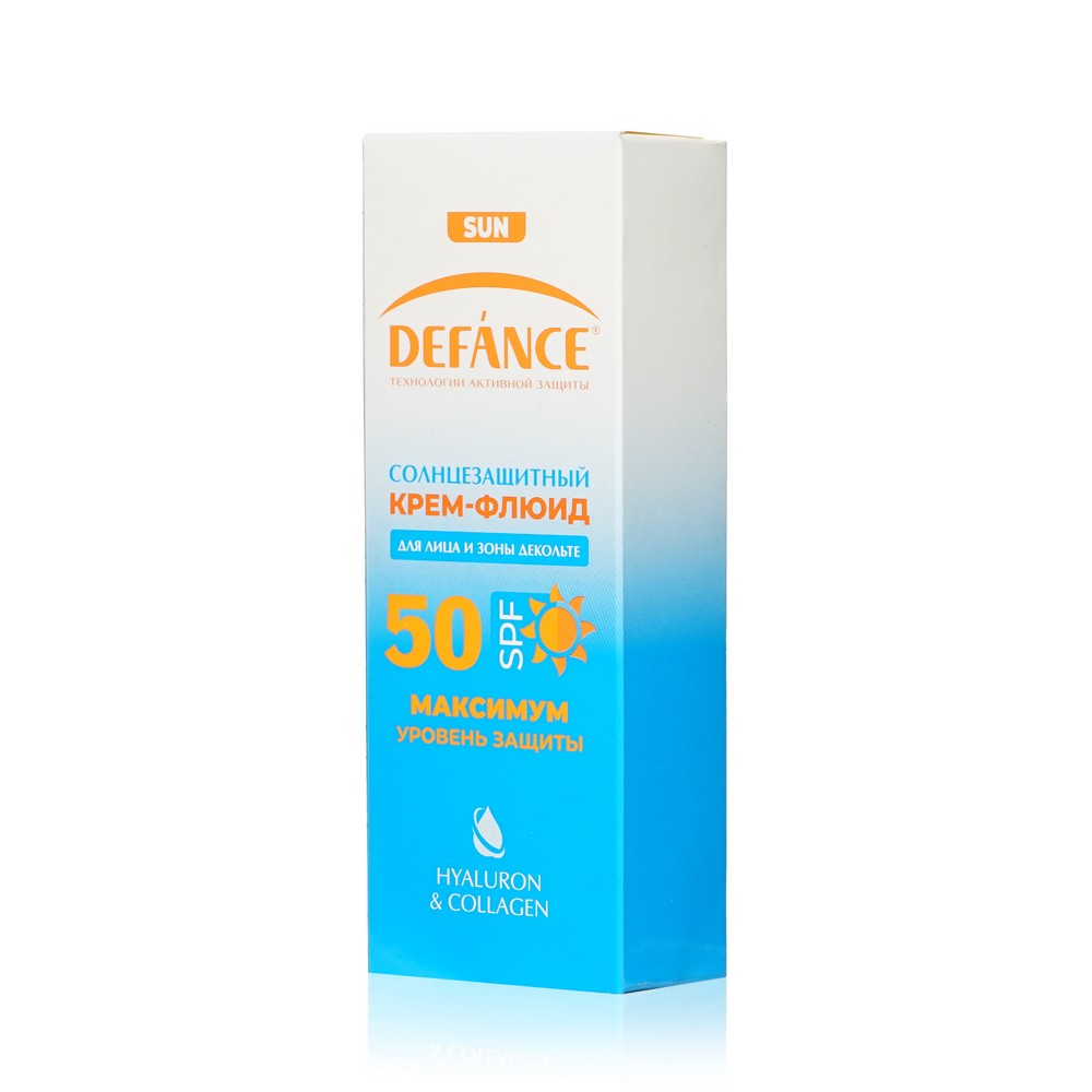 Солнцезащитный крем - флюид для лица и зоны декольте Defance Sun SPF 50 75мл. Фото 3.