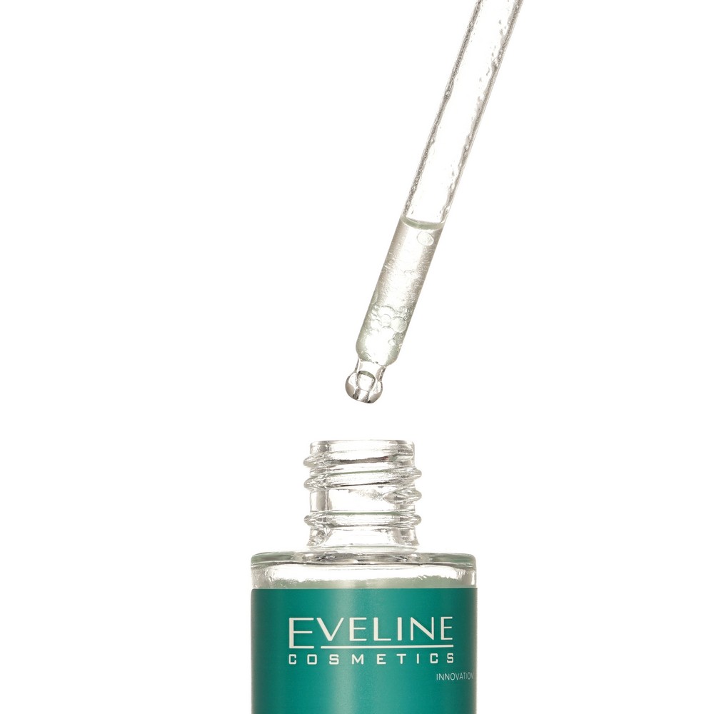 Двухфазная сыворотка выравнивающая тон кожи против несовершенств Eveline AHA.BHA.PHA. 30мл. Фото 6.