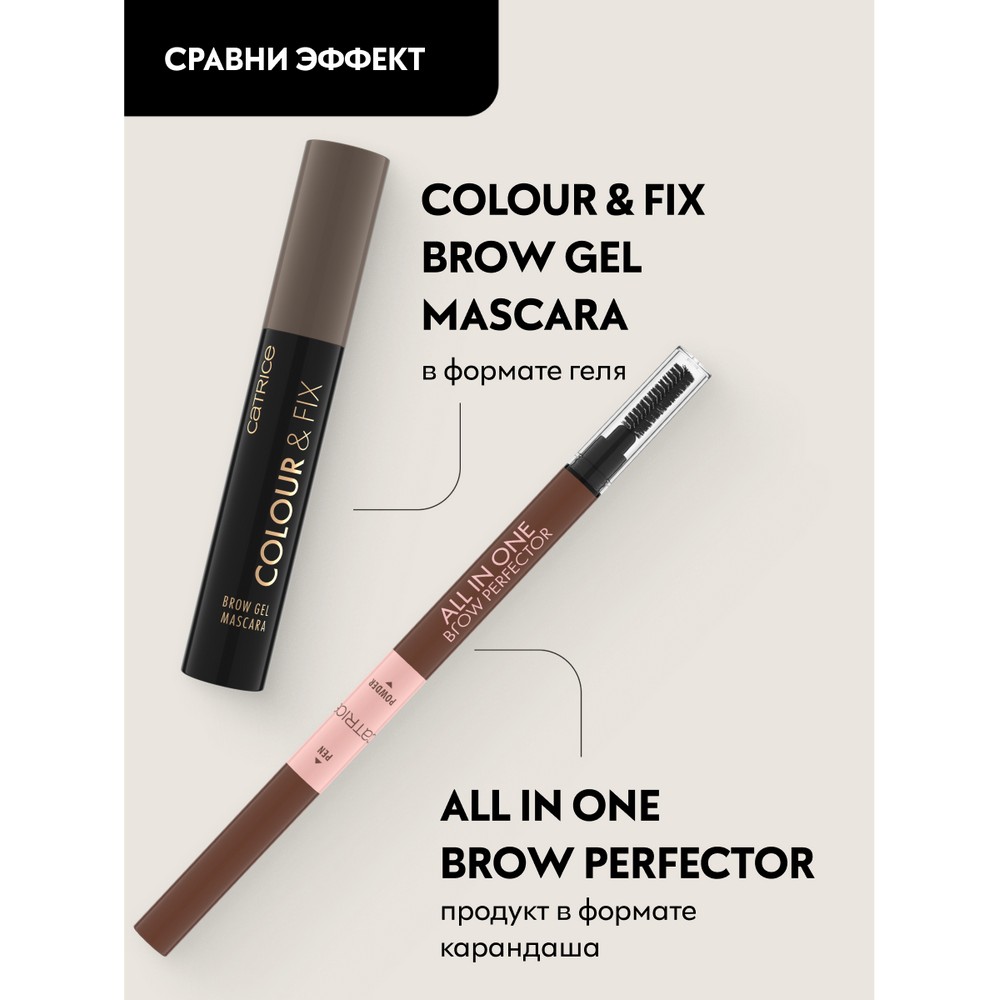 Гелевая тушь для бровей Catrice Colour & Fix brow gel mascara 030 5мл. Фото 6.