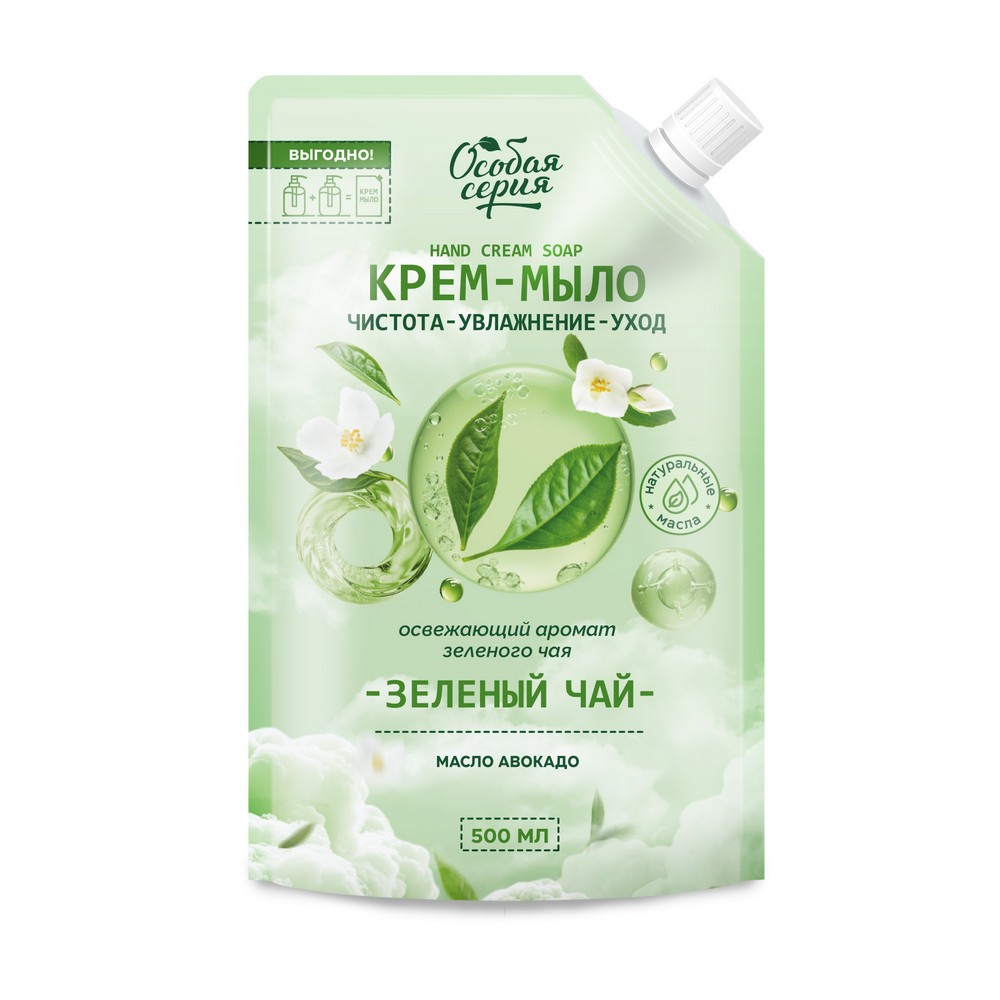 Жидкое крем - мыло Особая серия Зеленый чай 500мл. Фото 1.
