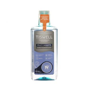Мицеллярный ополаскиватель для полости рта Tiswell Multi Защита от бактерий , вызывающих кариес, и зубного налета 500мл.