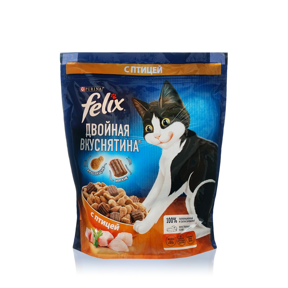 Сухой корм для кошек Felix Двойная вкуснятина " С птицей " 600г