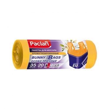 Ароматизированные пакеты для мусора с ручками особо прочные Paclan Bunny Bags 35 литров 20шт.