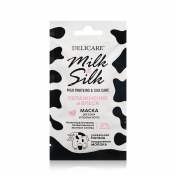 Маска для сухих и тусклых волос Delicare Milk & Silk " увлажнение и блеск " 25мл.