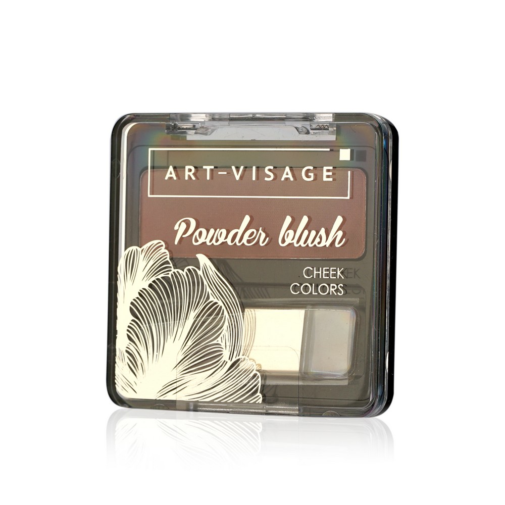 Компактные румяна для лица Art-Visage Powder Blush с кисточкой 303 Cacao 3,8г. Фото 1.