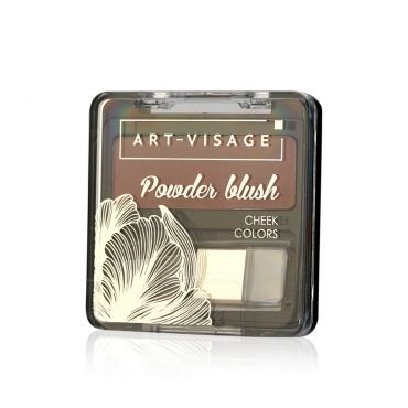 Компактные румяна для лица Art-Visage Powder Blush с кисточкой 303 Cacao 3,8г.