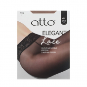 Женские матовые колготки с ажурным поясом Atto Lace 40den Загар 4 размер.