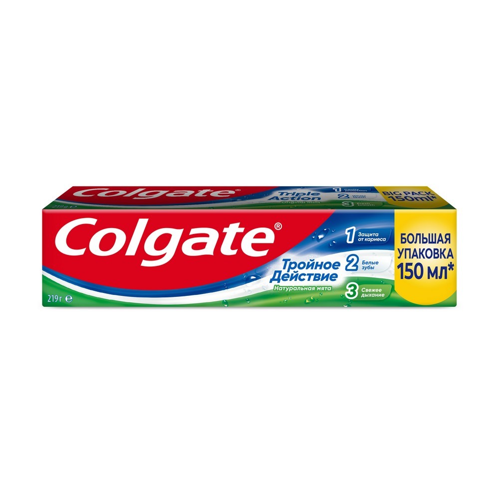 Зубная паста Colgate Тройное действие " Натуральная мята " 150мл. Фото 2.