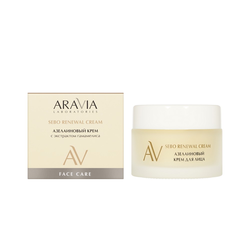 Азелаиновый крем для лица с экстрактом гамамелиса Aravia Laboratories Sebo Renewal Cream 50мл. Фото 1.