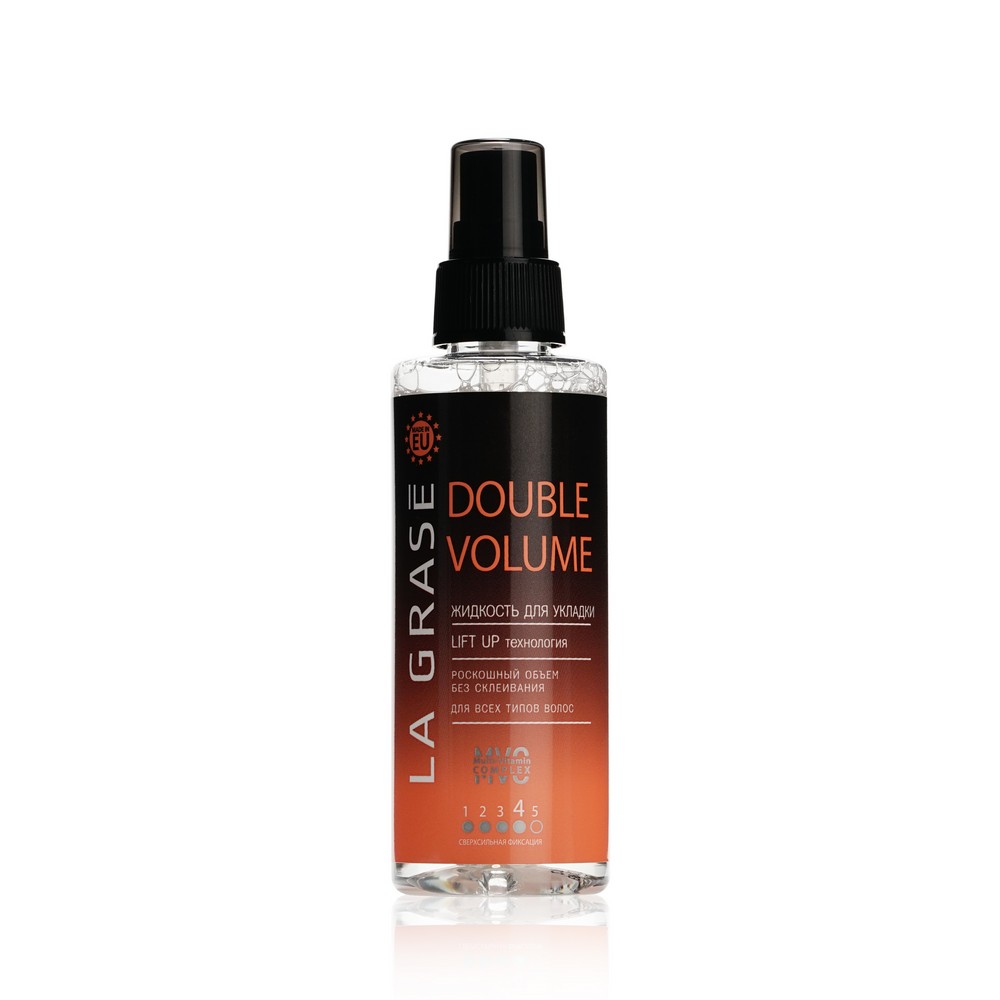 Жидкость для укладки волос La Grase Double Volume , Сверхсильная фиксация (4) , 150мл. Фото 1.
