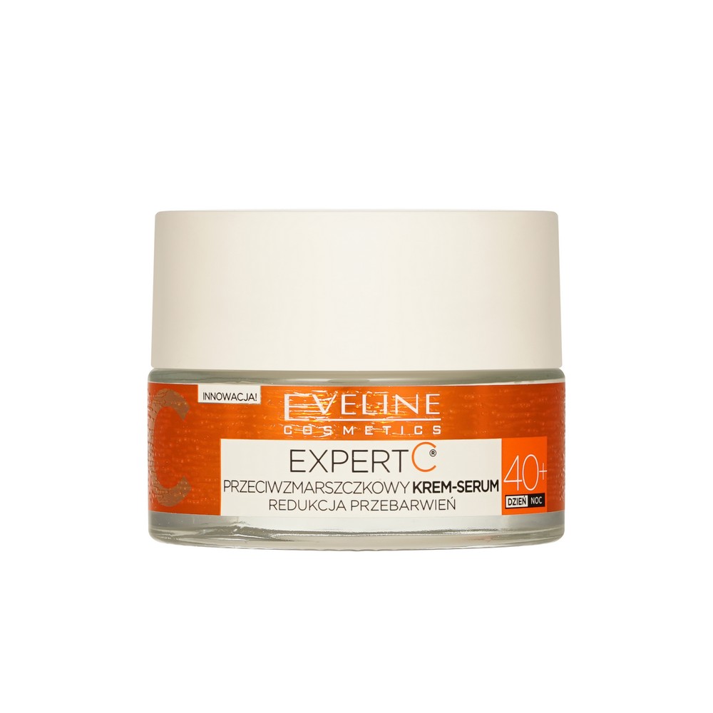 Крем - сыворотка против морщин + сияние кожи Eveline Expert C 40+ 50мл. Фото 5.