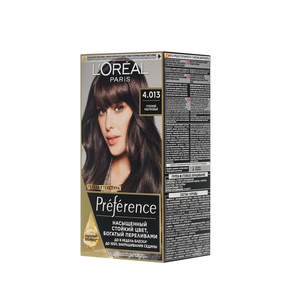 Стойкая краска для волос L'Oreal Paris Preference 4.013 Париж. Фото 3.