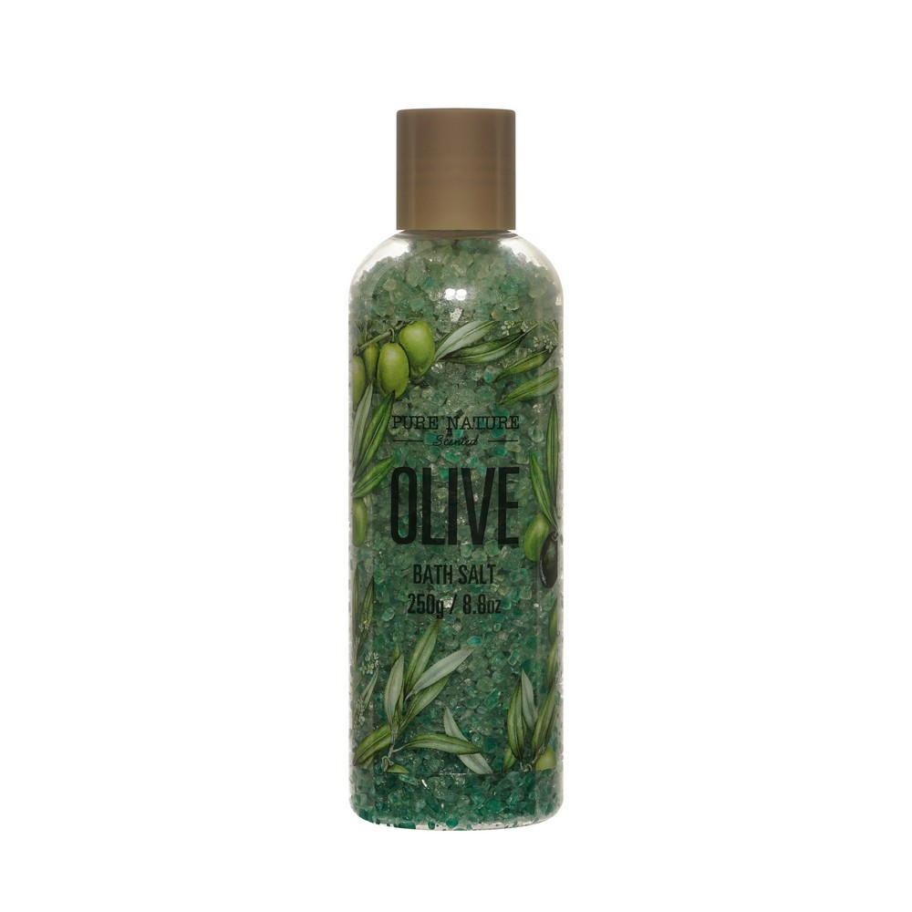 Женский подарочный набор Pure Nature Olive ( гель для душа 200мл + лосьон для тела 200мл + соль для ванны 250г + Физзер для ванны 50г + щетка для тела + массажер для тела ). Фото 6.
