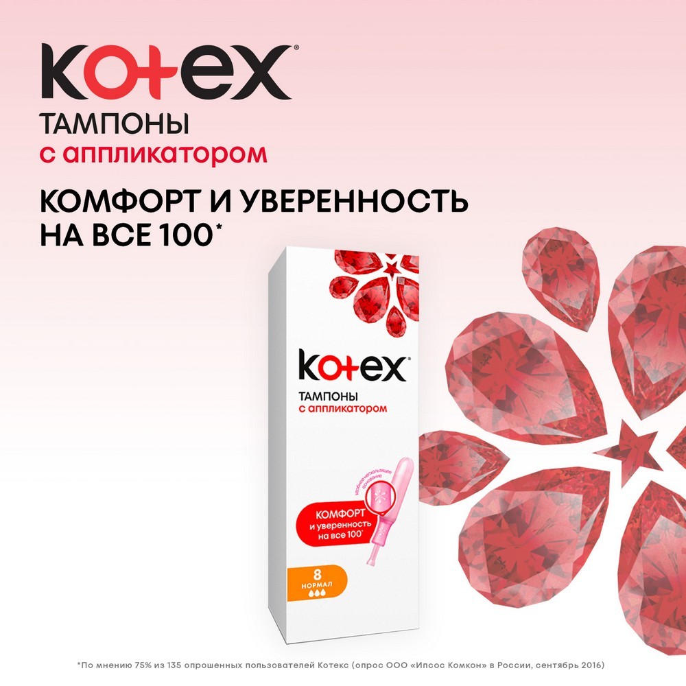 Тампоны Kotex с аппликатором Normal 8шт Вид№2