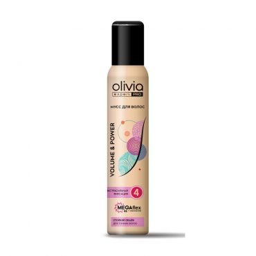 Мусс для волос Olivia expert PRO Volume & Power экстрасильная фиксация 4 150мл.