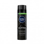 Черный гель для бритья NIVEA " Ultra " с активным углем 200мл.