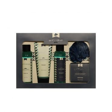 Мужской подарочный набор Men's Luxury ( гель для душа 150мл + гель для бритья 150мл + шампунь для волос 150мл + мыло твердое 120г + мочалка для тела ).