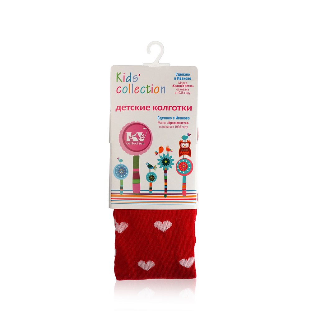 Детские колготки Красная ветка Kids Collection с-1813 " Сердечки " Красный р.80-86. Фото 1.