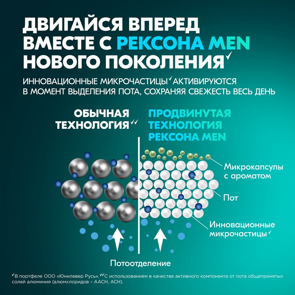 Мужской дезодорант - антиперспирант Рексона Men Cobalt 150мл Вид№8