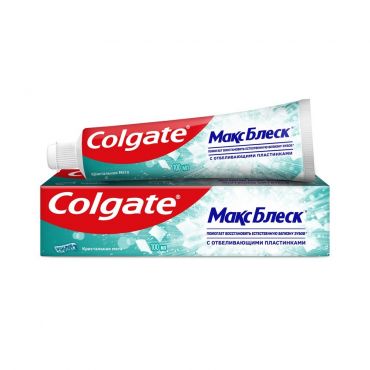 Зубная паста Colgate Макс Блеск " кристальная мята " с отбеливающими пластинками 100мл.