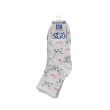 Женские носки Good Socks C1296 " Котики " Белый р.23-25 3 пары.