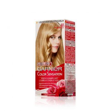 Крем - краска Garnier Color Sensation стойкая для волос 8.0 Переливающийся светло-русый.