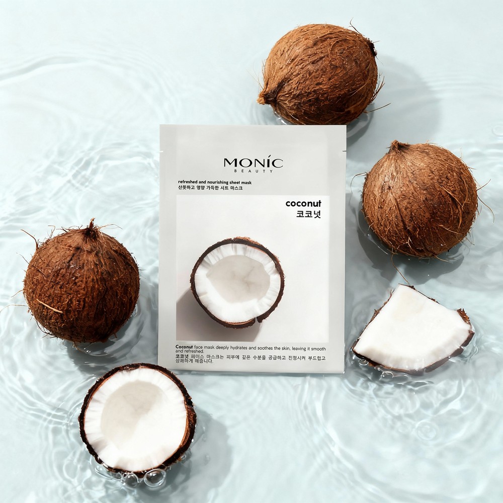 Тканевая маска для лица Monic Beauty Coconut 24мл. Фото 2.