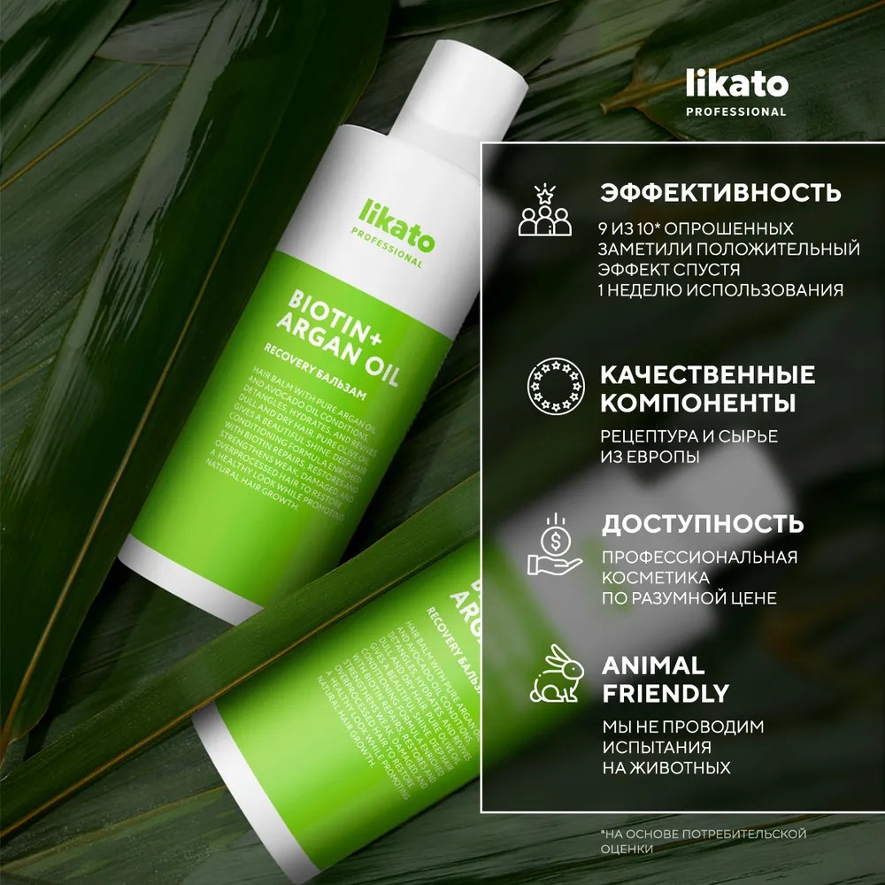 Бальзам для ослабленных и поврежденных волос Likato Professional Recovery 250мл. Фото 8.
