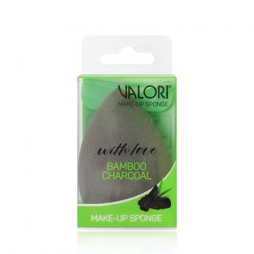 Косметический спонж для макияжа Valori Make Up Sponge Bamboo Charcoal с бамбуковым углем.