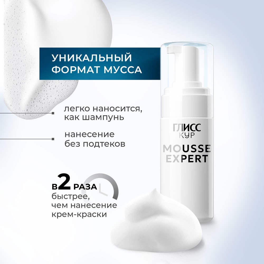 Стойкая краска - мусс для волос Глисс Кур Mousse Expert 4-00 Холодный эспрессо 85мл. Фото 6.