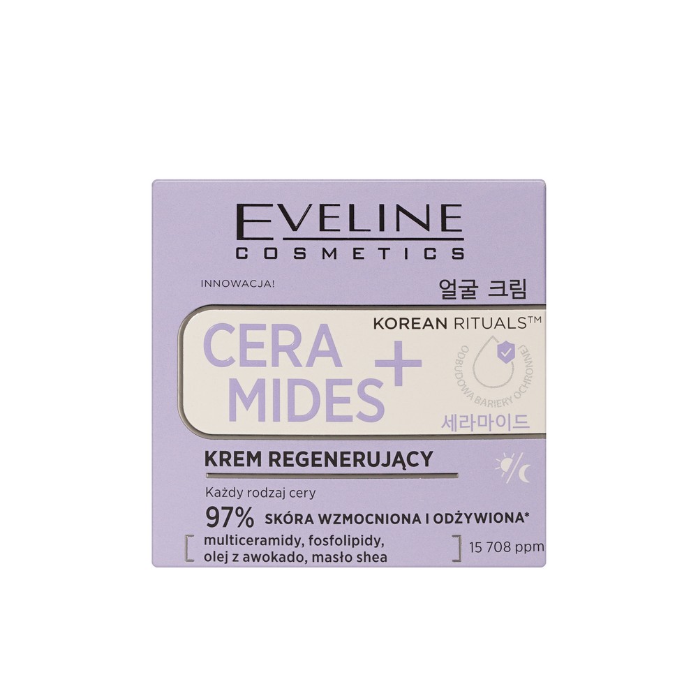 Регенерирующий крем для всех типов кожи Eveline Korean rituals Ceramides+ 50мл. Фото 4.