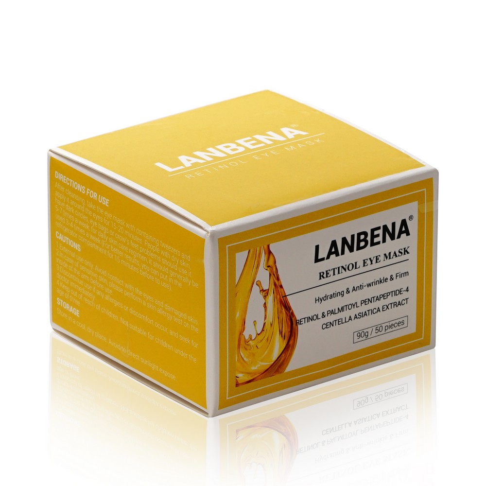 Тканевые патчи для кожи вокруг глаз Lanbena Retinol Eye Mask с ретинолом 50шт. Фото 3.