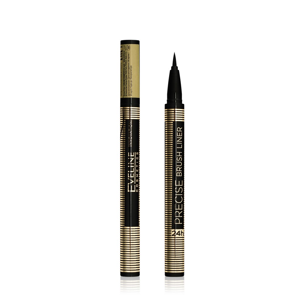 Подводка - фломастер для век Eveline Precise Brush Liner ультрастойкая ,  Черная 7г – купить в интернет-магазине Улыбка радуги