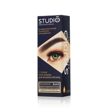 Крем - краска для бровей и ресниц STUDIO Professional Black 50мл.