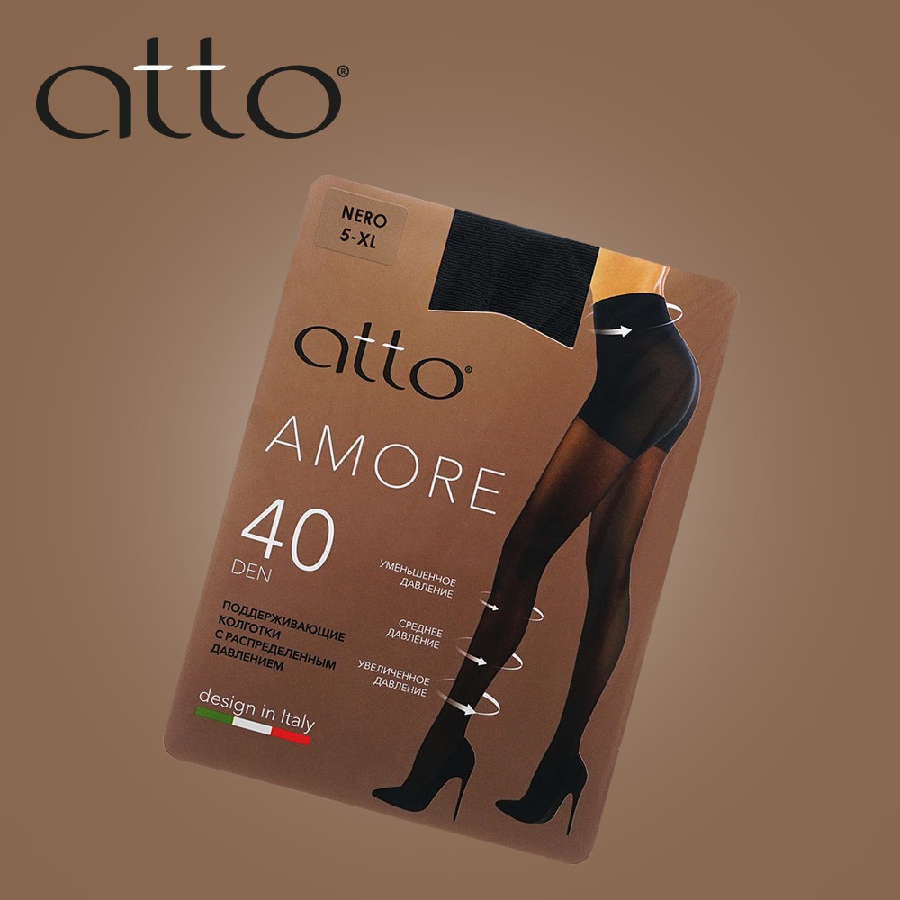 Женские поддерживающие колготки Atto Amore 40den Nero 5 размер Вид№8