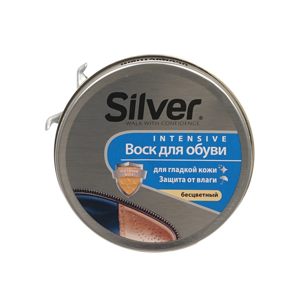 Воск для обуви для гладкой кожи Silver бесцветный 50мл. Фото 1.