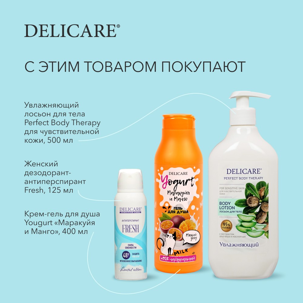 Женский дезодорант Delicare Sensitive Care " Fresh " 200мл. Фото 9.