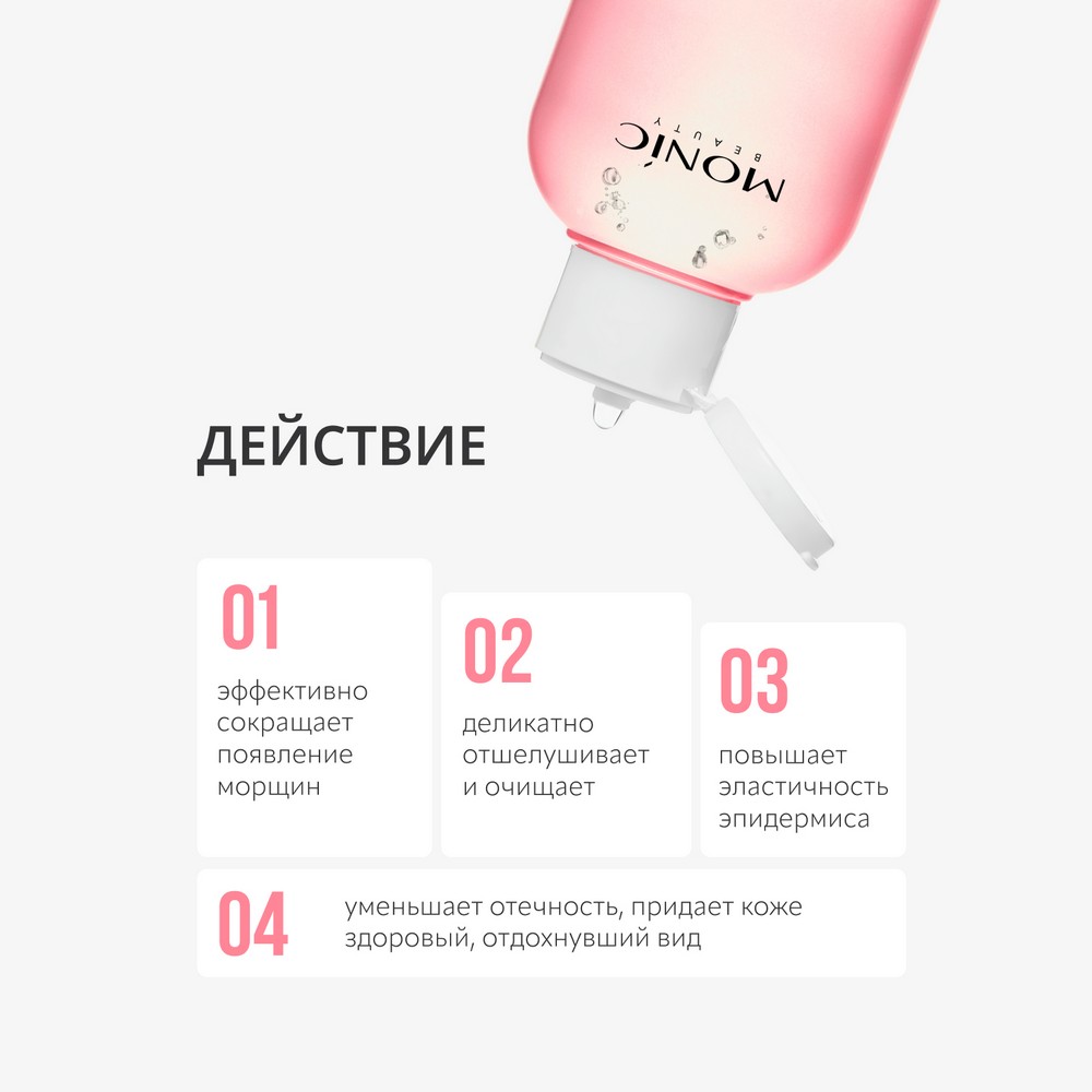 Тоник для лица с пептидами Monic Beauty #Skin code Peptides AHA/BHA/PHA 250мл. Фото 3.