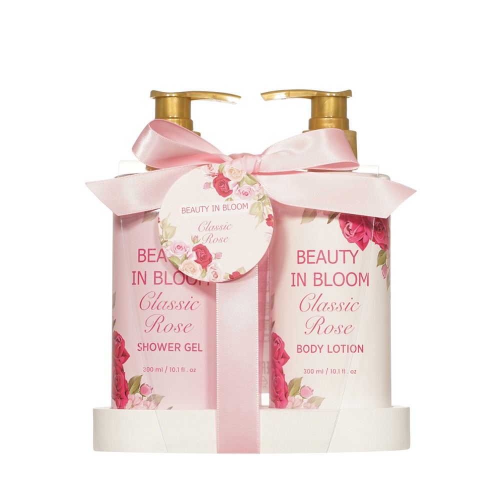 Женский подарочный набор Beauty In Bloom Classic Rose ( гель для душа 200мл + лосьон для тела 200мл ). Фото 1.