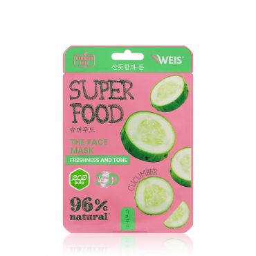 Маска для лица WEIS Super Food Freshness and Tone с экстрактом огурца 23г.