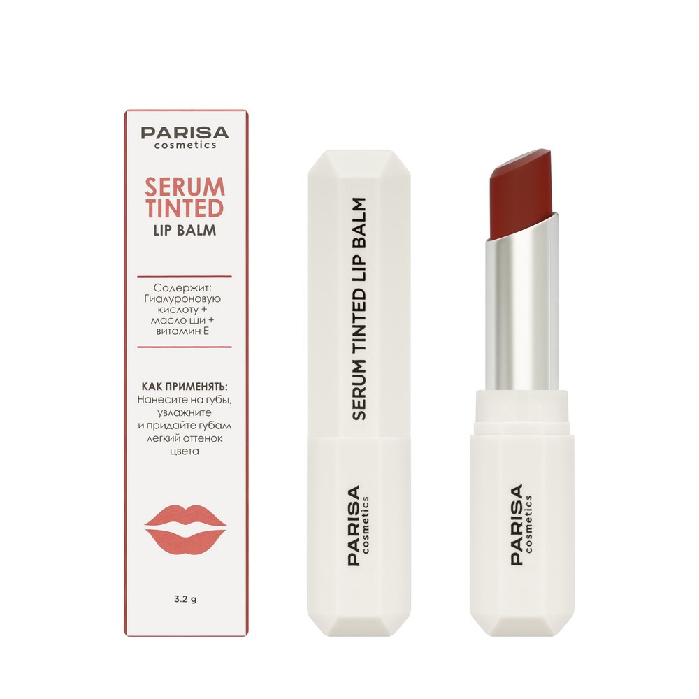 Оттеночный бальзам для губ Parisa Cosmetics Serum Tinted Lip Balm 03 3,2г. Фото 1.