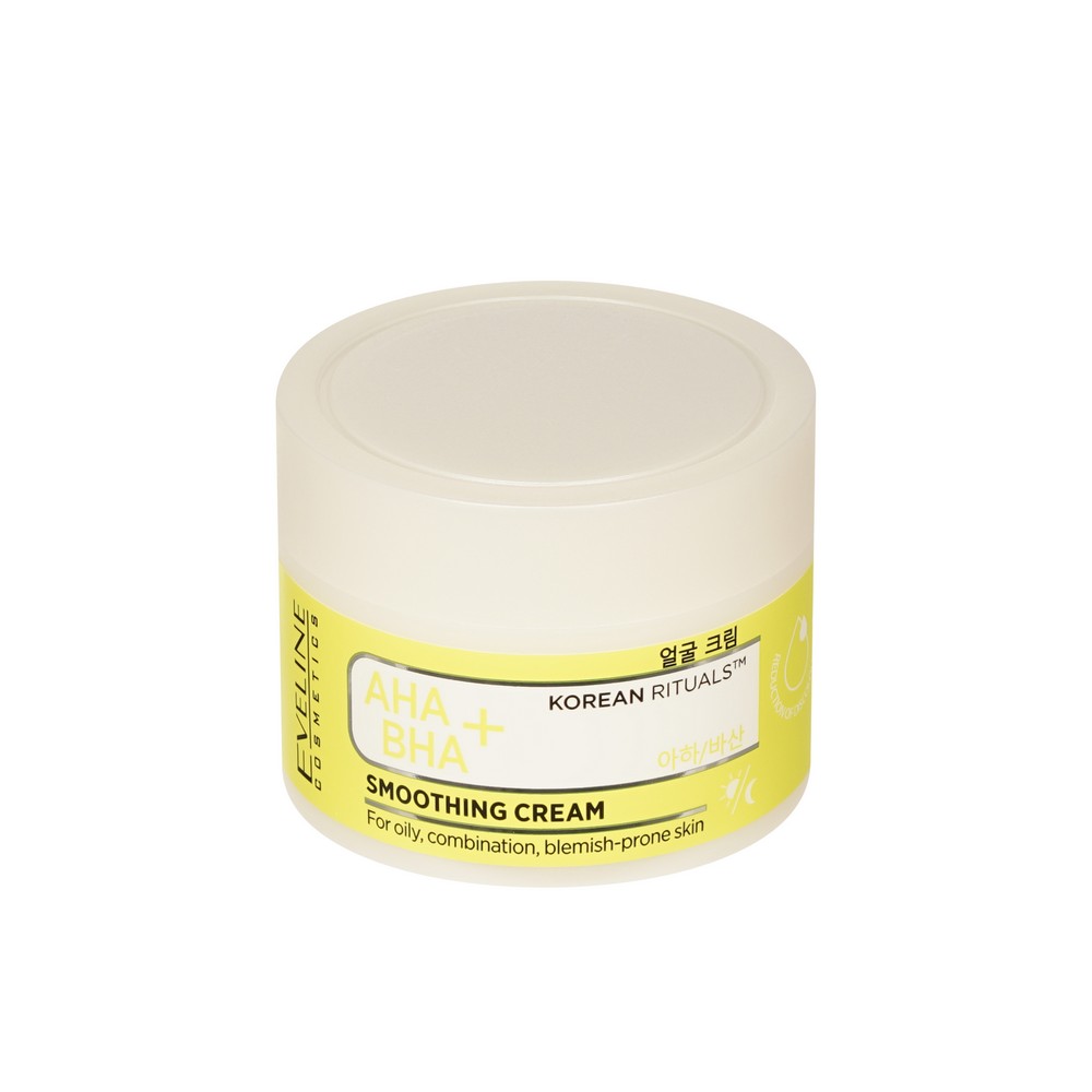 Разглаживающий крем для жирной и комбинированной кожи Eveline Korean rituals AHA+BHA + 50мл. Фото 6.