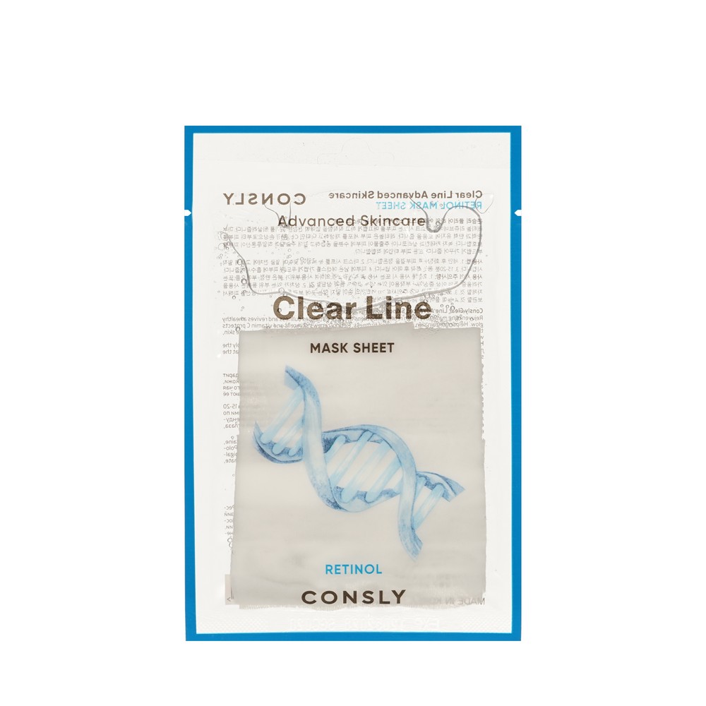 Тканевая маска для лица омолаживающая с ретинолом Consly Clear Line 25мл. Фото 1.