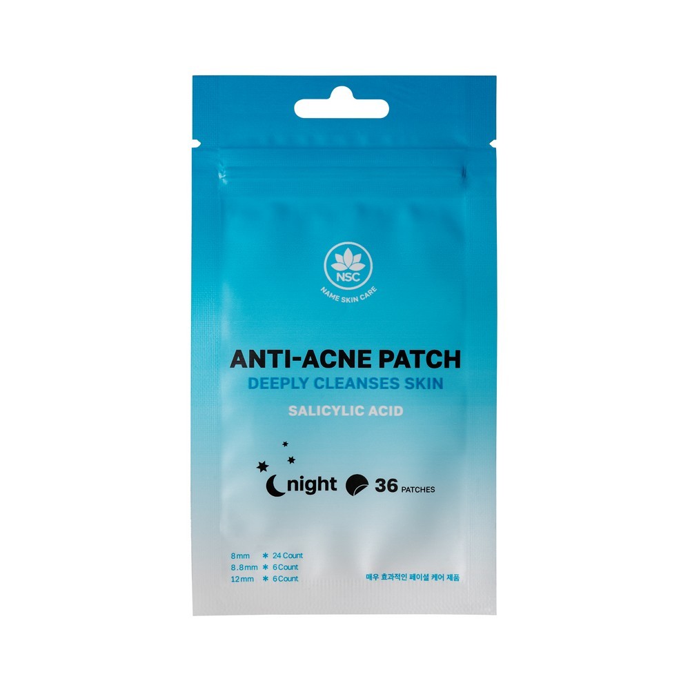 Ночные патчи от прыщей с салициловой кислотой NSC Anti-acne patch 36шт. Фото 1.