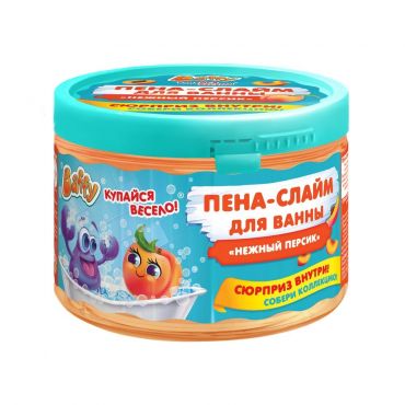 Детская пена - слайм для ванны с сюрпризом Baffy Нежный персик 3+ 300мл.