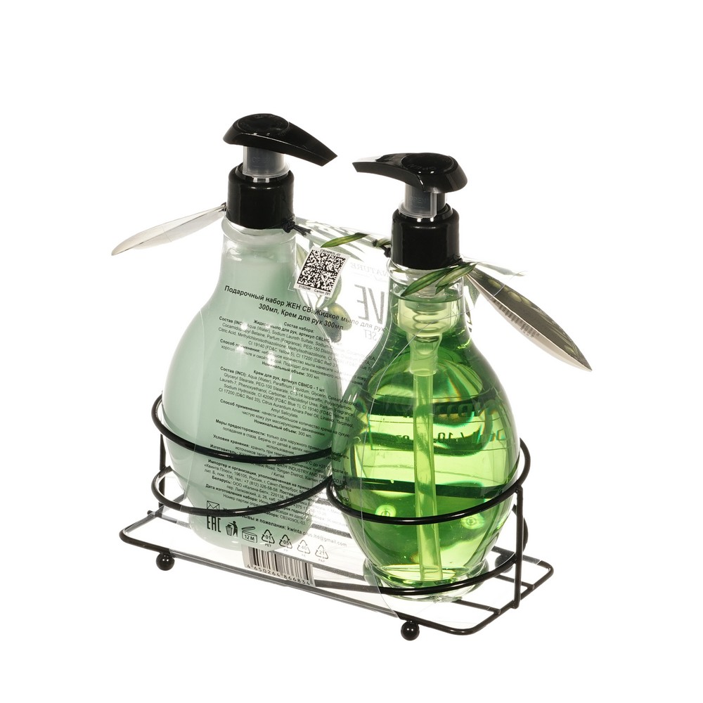 Женский подарочный набор Pure Nature Olive ( жидкое мыло для рук 300мл + крем для рук 300мл ) в ассортименте. Фото 3.