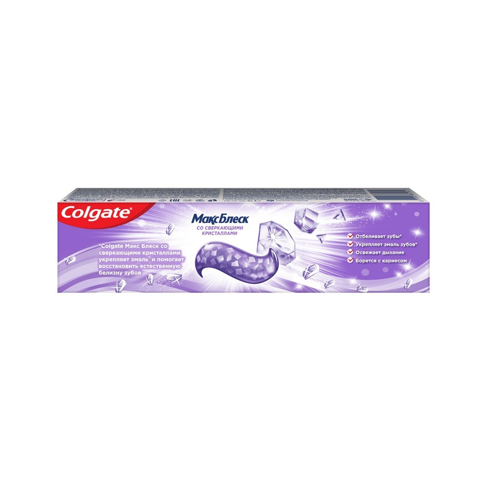 Зубная паста Colgate Макс Блеск со сверкающими кристаллами 100мл. Фото 6.