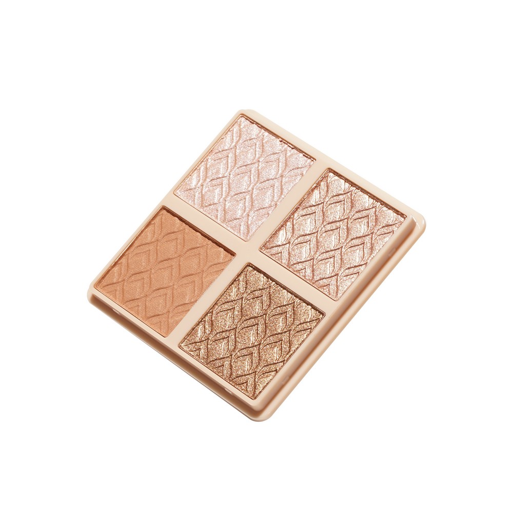 Палетка хайлайтеров для лица BeYoung Shine bright 4 оттенка 03 12г. Фото 5.