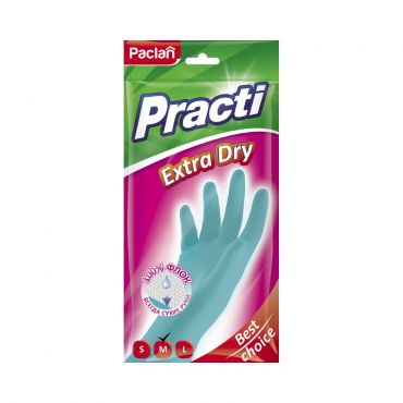Перчатки резиновые для чувствительной кожи рук Paclan Practi Extra Dry M Тиффани.